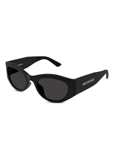 Balenciaga Oval-frame Sunglasses In Black