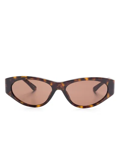 Balenciaga Oval-frame Sunglasses In Brown