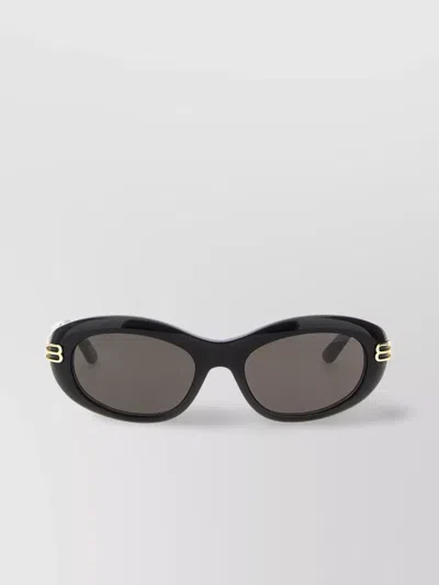 Balenciaga Oval Frame Sunglasses Dark Lenses In Black