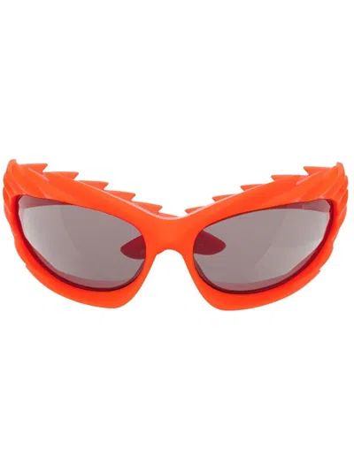 Balenciaga Oval-frame Sunglasses In 005 Orange Orange Grey