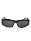 Balenciaga Oval-frame Sunglasses In Schwarz