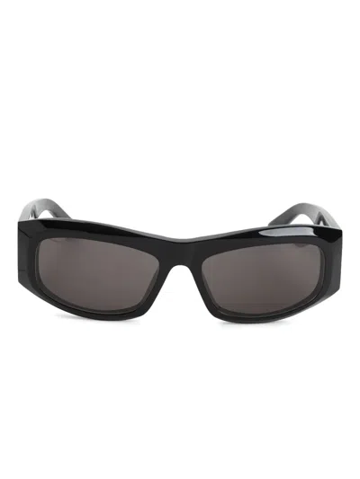 Balenciaga Oval-frame Sunglasses In Schwarz