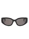 Balenciaga Oval-frame Sunglasses In Schwarz