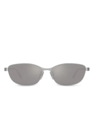 Balenciaga Oval-frame Sunglasses In Silver
