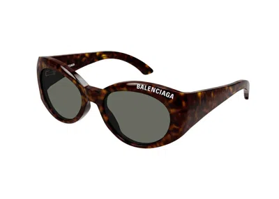 Pre-owned Balenciaga Oval Sunglasses In Havana/grey (bb0267s)