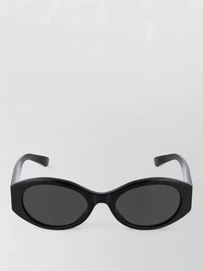 Balenciaga Oval Sunglasses Silk Nylon Blend Frame In Black