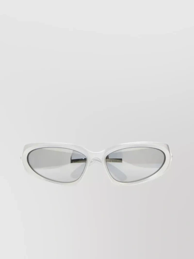 Balenciaga Oval Swift Sunglasses In Silver Acetate In White