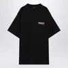 Balenciaga Men Graphite Cotton Oversize T-shirt In Black