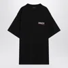 Balenciaga Men Graphite Cotton Oversize T-shirt In Black