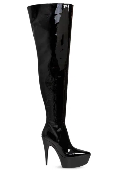 Balenciaga Patent-leather Boots In Black