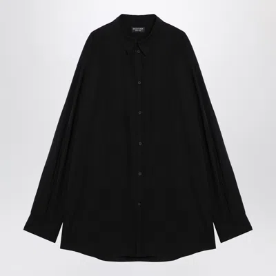 Balenciaga Oversized Cotton Shirt Jacket In Black