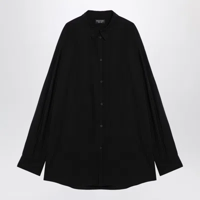 Balenciaga Oversized Cotton Shirt Jacket In Black