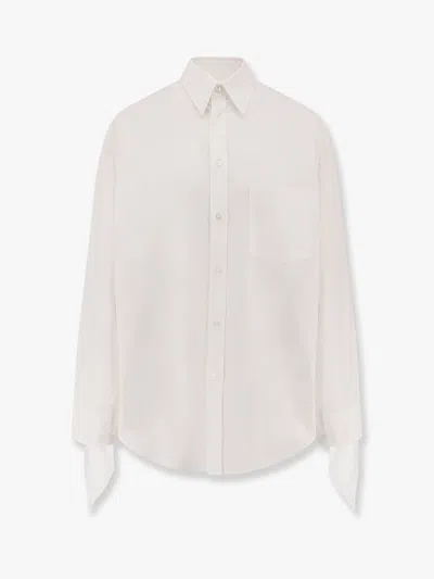 BALENCIAGA OVERSIZE COTTON SHIRT WITH KNOTTED DETAILS