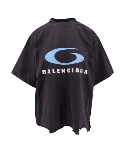 BALENCIAGA OVERSIZE COTTON T-SHIRT WITH LOGO ON THE FRONT