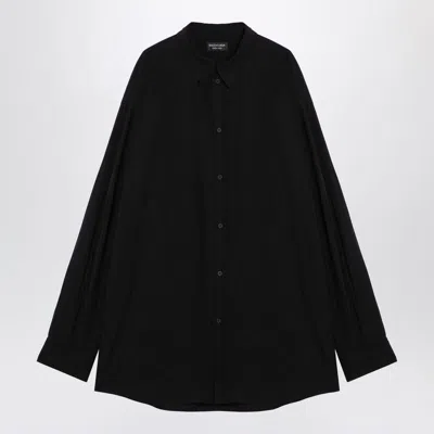 Balenciaga Oversized Cotton Shirt Jacket In Black