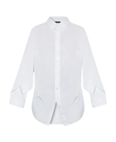 Balenciaga Oversize Deconstructed Shirt In White