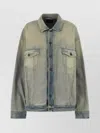 Balenciaga Oversize Denim Jacket Chest Pockets In Green