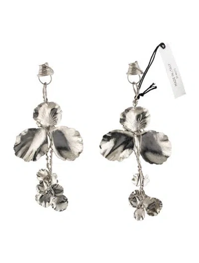 Pre-owned Balenciaga Oversize Floral Drop Earrings In Multi
