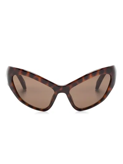 Balenciaga Oversize-frame Sunglasses In 褐色