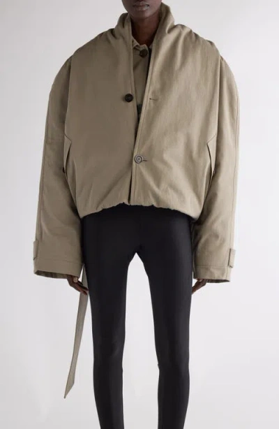 Balenciaga Oversize Insulated Crop Hooded Trench Coat