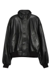 Balenciaga Oversize Lambskin Leather Jacket In Black