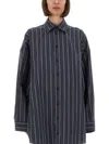 Balenciaga Oversize Shirt In Blue