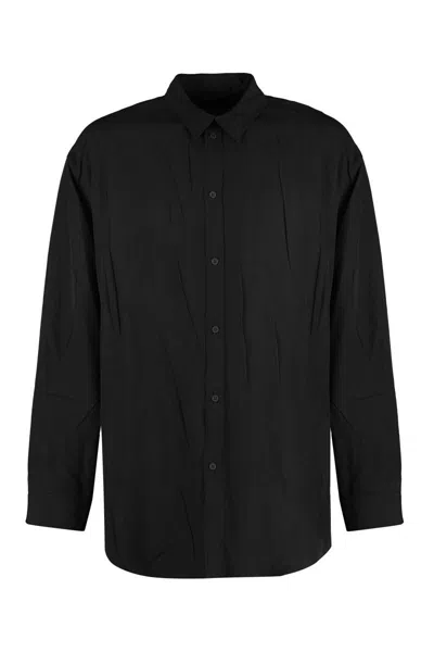 Balenciaga Shirt In Black Wool And Polyester