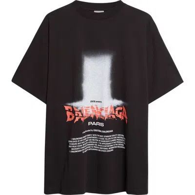 Balenciaga T-shirt The Door Oversize In Jersey Dry In Black