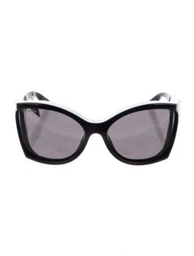 Pre-owned Balenciaga Oversize Tinted Sunglasses In Black