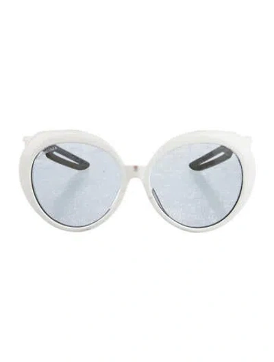 Pre-owned Balenciaga Oversize Tinted Sunglasses In White