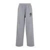 Balenciaga Grey Oversize Cotton Track Pants In Gray