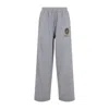 Balenciaga Grey Oversize Cotton Track Pants In Gray