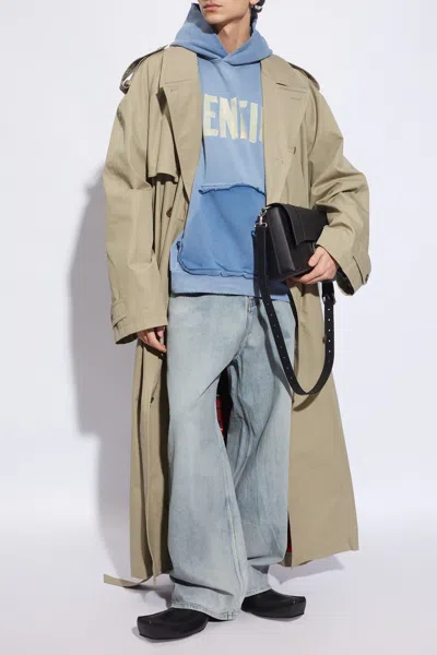 Balenciaga Oversize Trench Coat In Grey