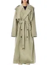 Balenciaga Double-breasted Belted Coat In Military Beige