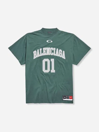 Balenciaga Basketball Oversized T-shirt Clothing In Green