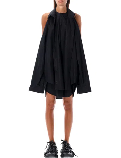 Balenciaga Oversized Black Cotton Blend Dress