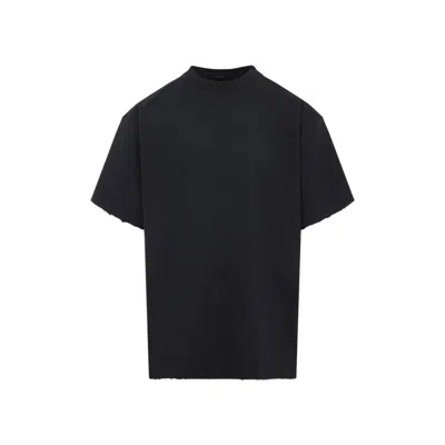 Balenciaga Oversized Black Cotton T-shirt With Bold Logo Detail
