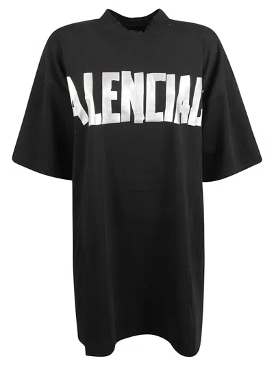 Balenciaga Oversized Black Dress With Graphic Design