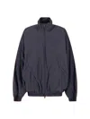 Balenciaga Modern High Collar Jacket Side Pockets In Blue