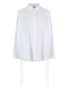 Balenciaga Oversized Button-front Shirt With Drawstring Hem In White