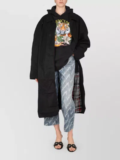 Balenciaga Oversized Car Coat In Black
