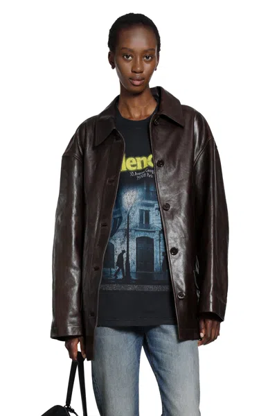 Balenciaga Oversized Carcoat In Brown