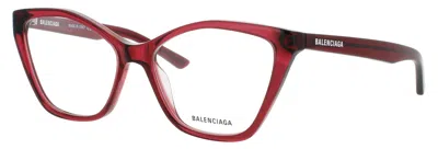 Balenciaga Oversized Cat-eye Acetate Eyeglasses 57mm In Burgundy