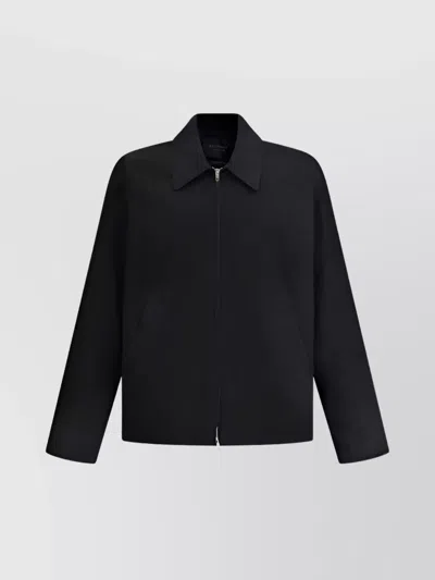 Balenciaga Oversized Collar Long Sleeves Jacket With Pockets In Black