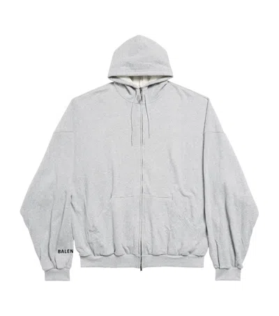 Balenciaga Oversized Cotton Alien Hoodie In Gray