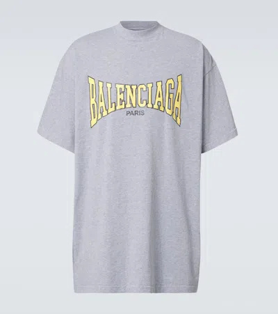 Balenciaga Logo T-shirt In Grey