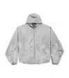 Balenciaga Oversized Cotton Logo Jacket In Gray