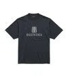 Balenciaga Faded Black Nano Bb Medium Fit T-shirt In Black