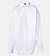 Balenciaga Asymmetric Shirt With Logo Embroidery In White