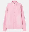 Balenciaga Oversized Cotton Shirt In Baby Pink